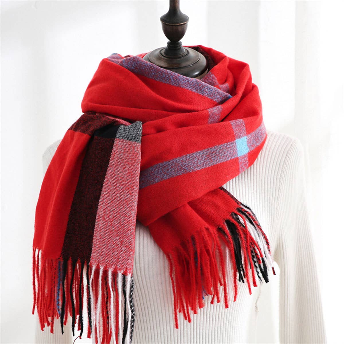 SWEET STRIPE WINTER SCARF SOFT MID LENGTH WRAP_CWASC0206