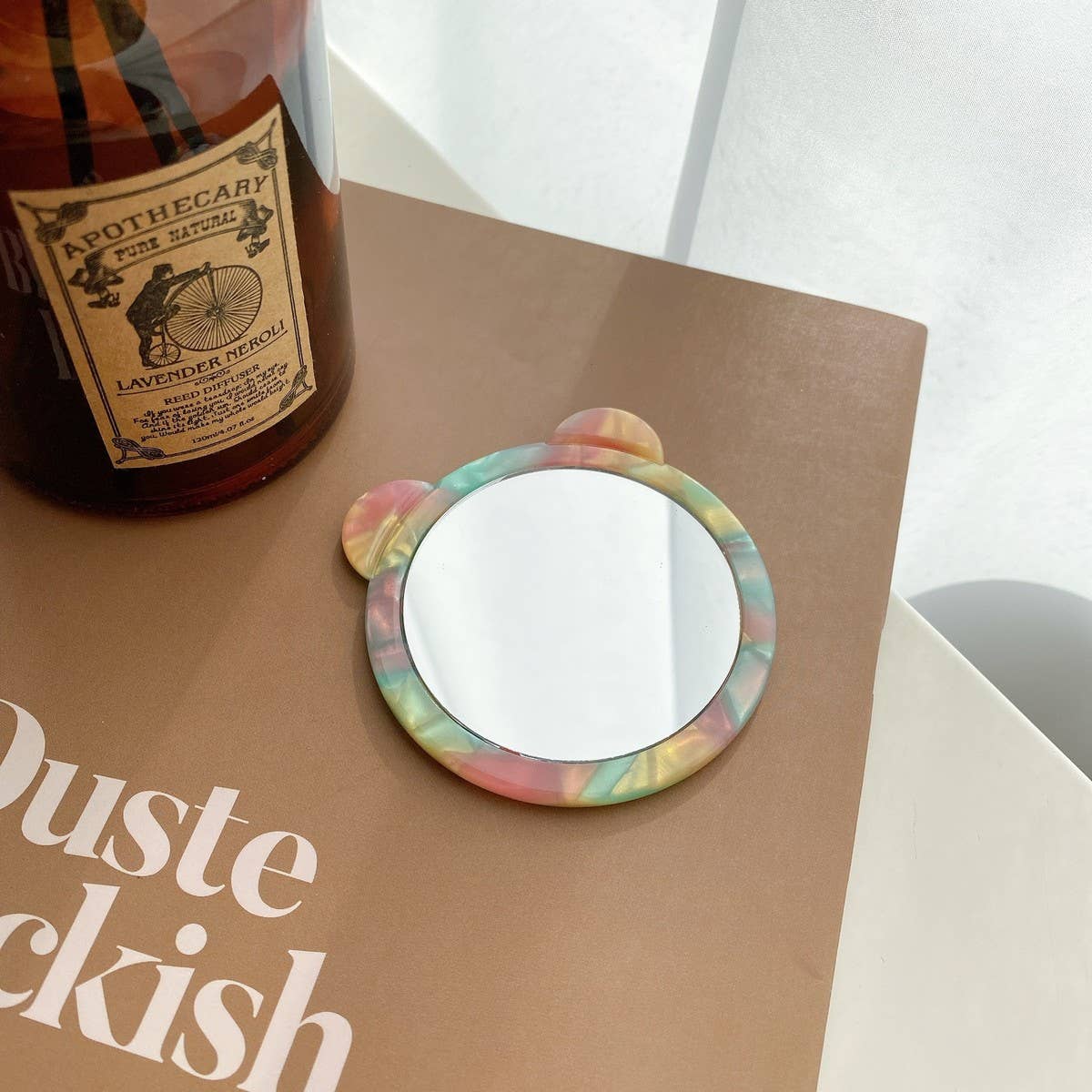 CUTE ANIMAL ACETATE MINI MAKEUP MIRROR PORTABLE_CWMM6391