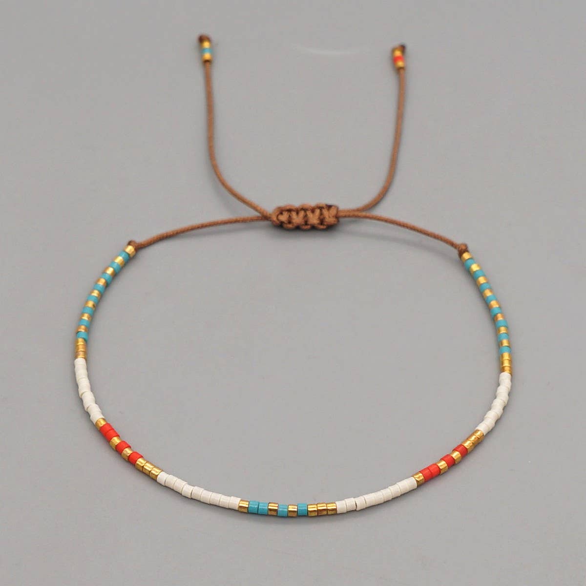 HAND WOVEN BEADED MULTI COLOR RICE BEAD BRACELET_CWMM3851