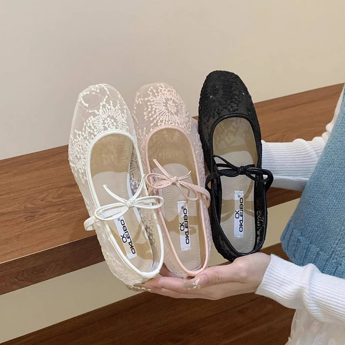 FAIRY STYLE FRENCH MESH BREATHABLE MARY JANES_CWSHF0143