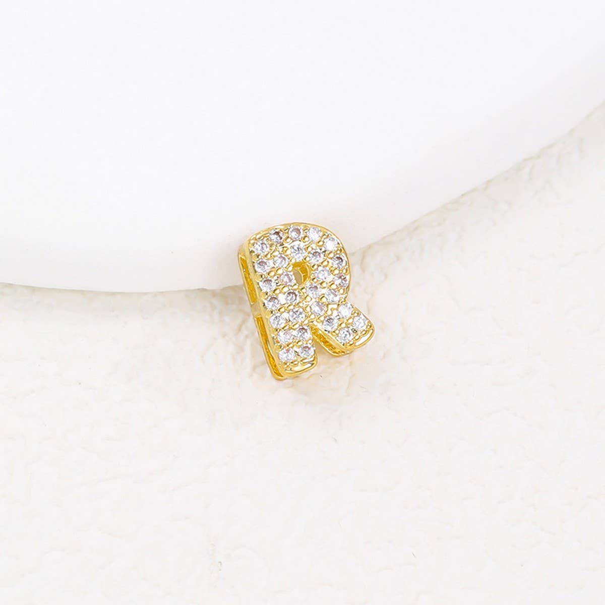 Tiny Zirconia Pendant 26 Letters Necklace_Cwmm5863