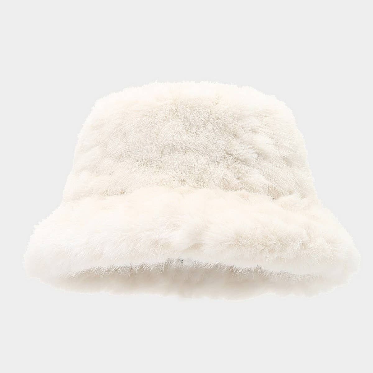 Faux Mink Plush Bucket Hat Winter Warm Trendy_Cwah04780