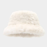 Faux Mink Plush Bucket Hat Winter Warm Trendy_Cwah04780