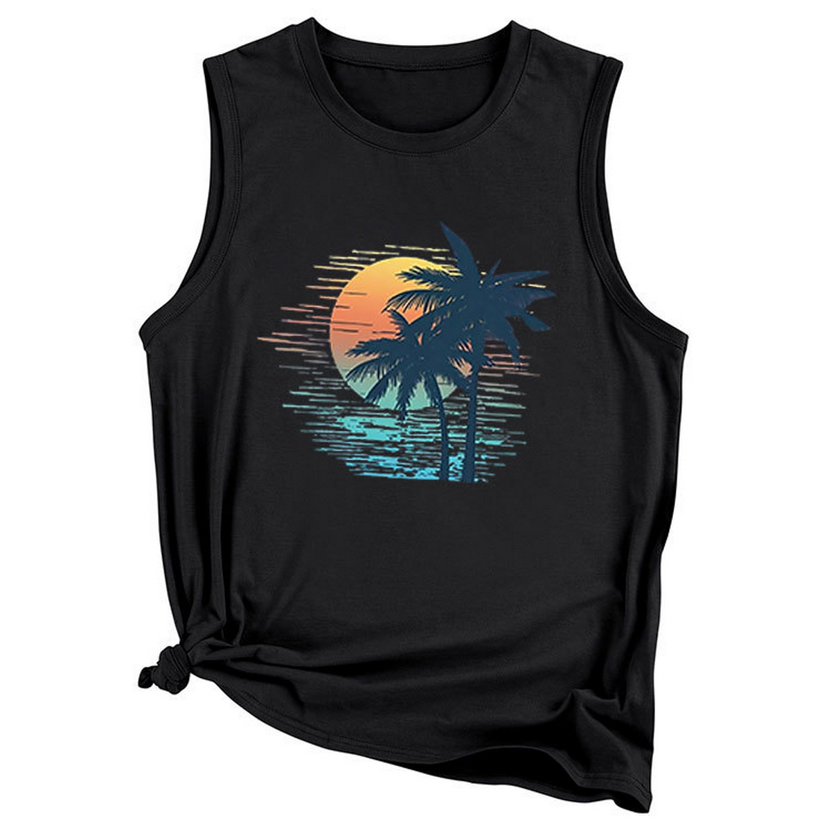 Trendy Loose Fit Coconut Tree Vest For Women