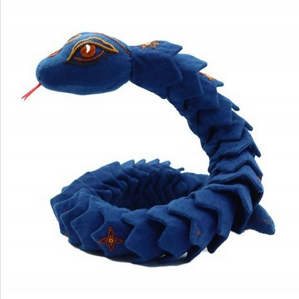 HANDMADE INDIGO DYED EMBROIDERED SNAKE PLUSH_CWMM6059