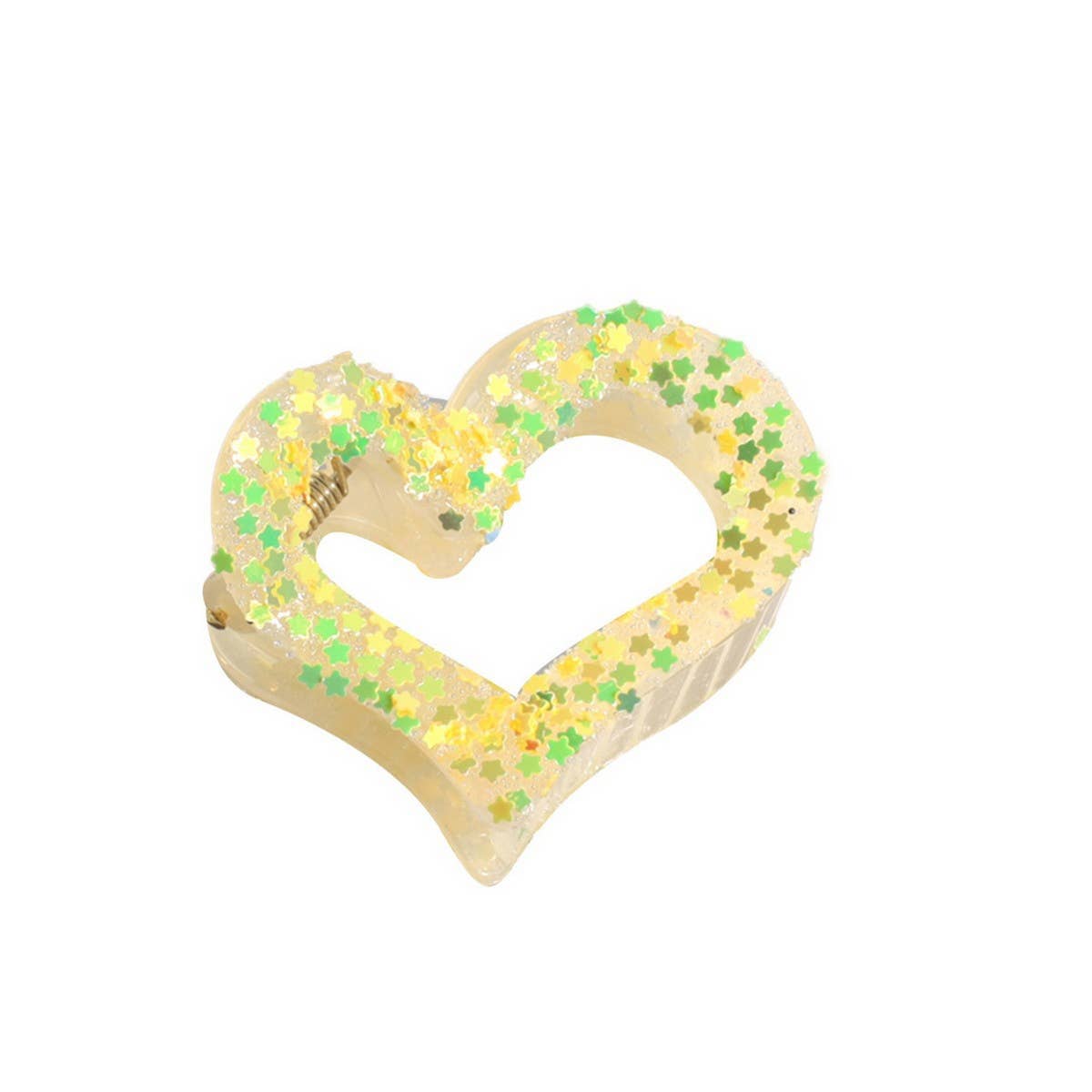 HEART STAR GLITTER HAIR CLAW SWEET BACK BUN CLIP_CWAHA2315