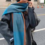 PLAID THICK SCARF UNISEX WINTER WARM SHAWL_CWASC1101