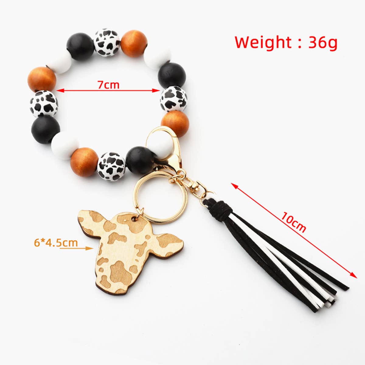 Western New Tassel Bracelet Bull Head Keychain_Cwmm1285