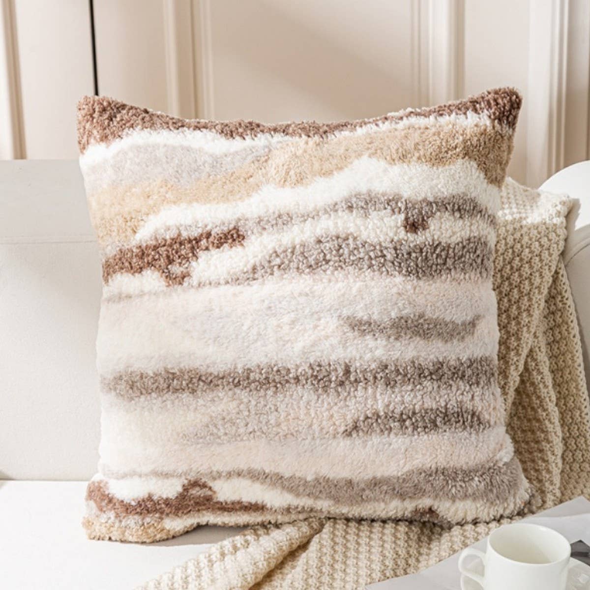 CREAM VINTAGE SOFA PILLOW COVER WAIST CUSHION_CWMM7716