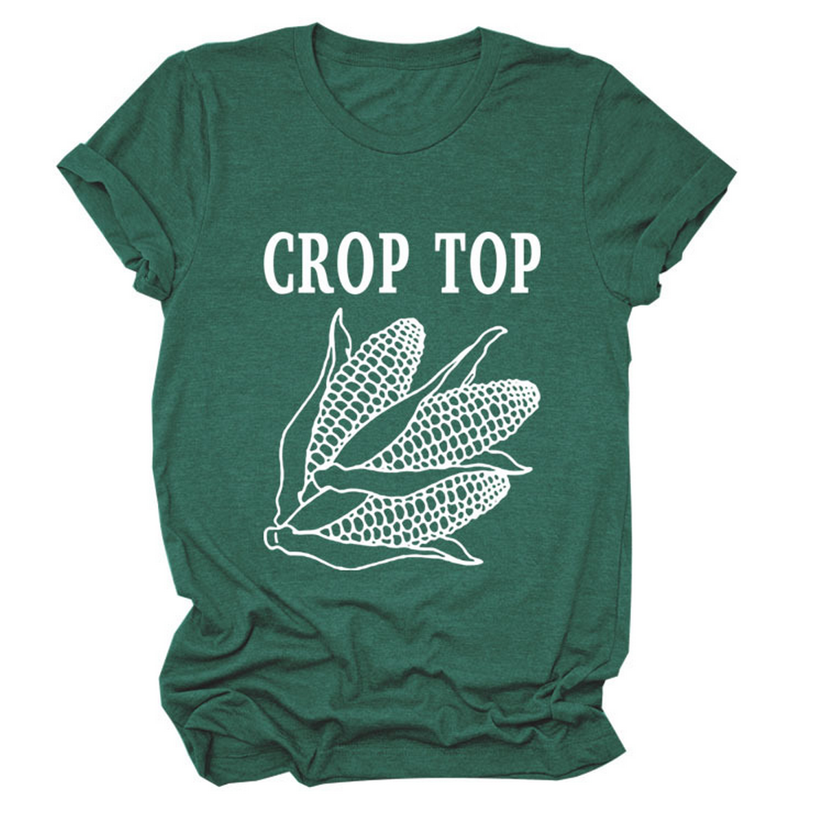 CORN LETTER PRINT TEE WOMEN S CASUAL T SHIRT_CWTTS1502