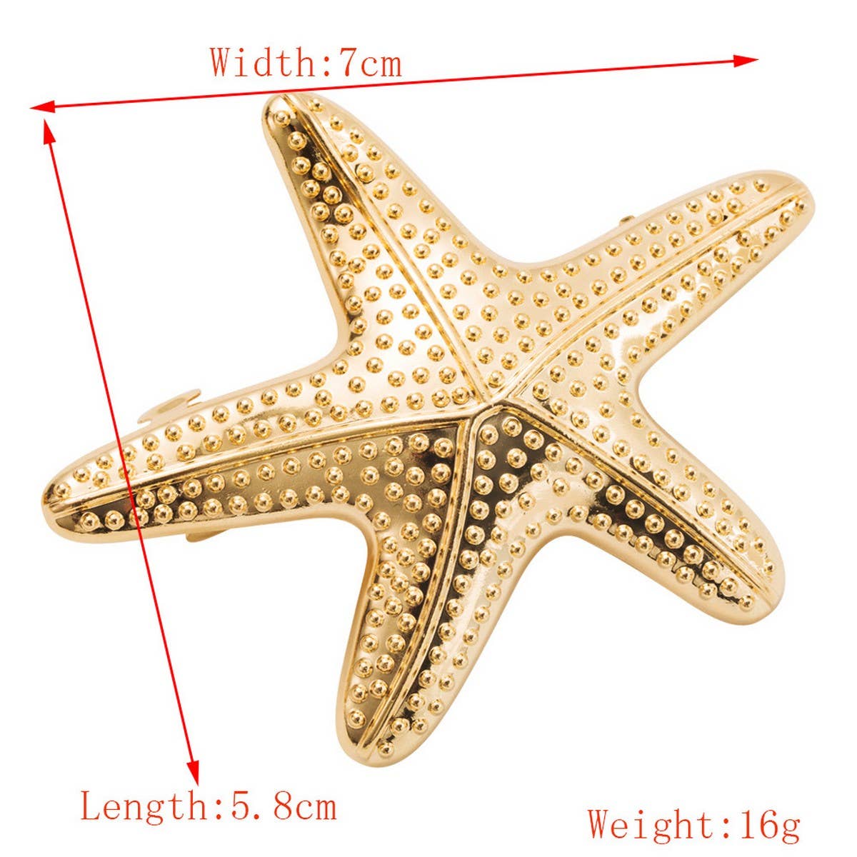 STARFISH METAL SPRING HAIR CLIP CHIC UNIQUE_CWAHA6174