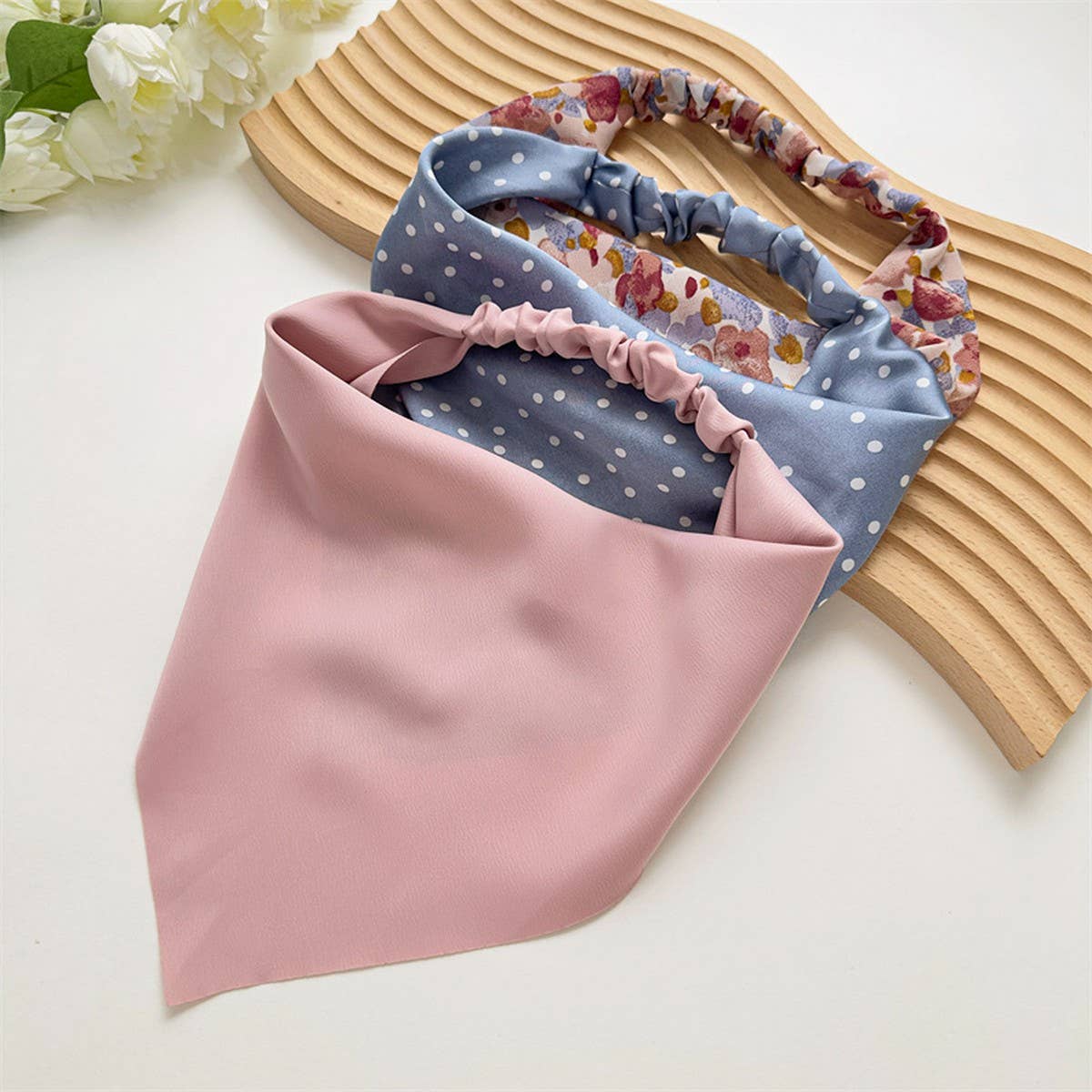 SATIN CLOTH TURBAN TRIANGLE HAIR ACCESSORIES_CWAHA4152