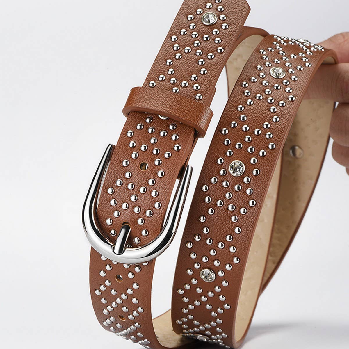 PUNK EYELET BELT WITH PIN BUCKLE AND RIVET_CWABE0610