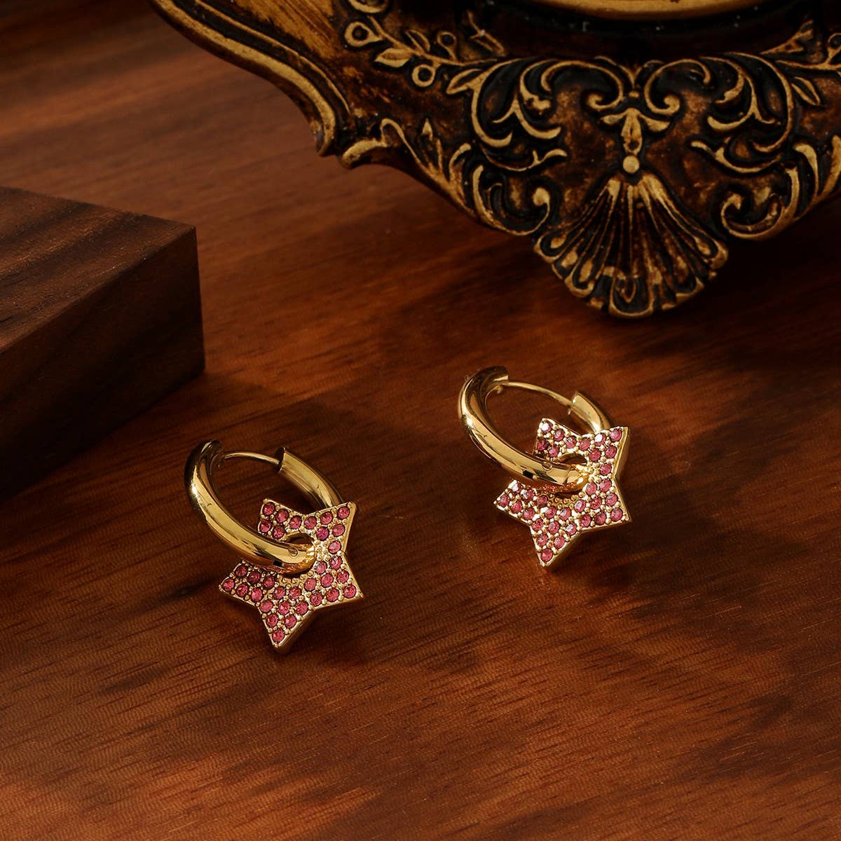 STAINLESS STEEL EARRINGS WITH DIAMONDS_CWMM3613