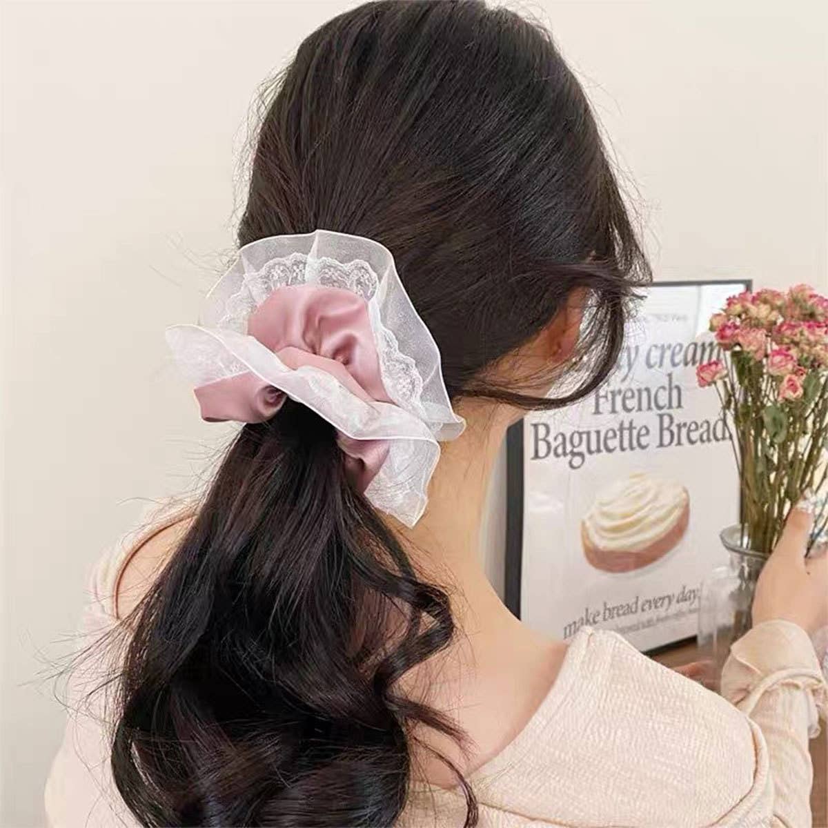 HIGH END RETRO LACE HAIR TIE_CWAHA2300
