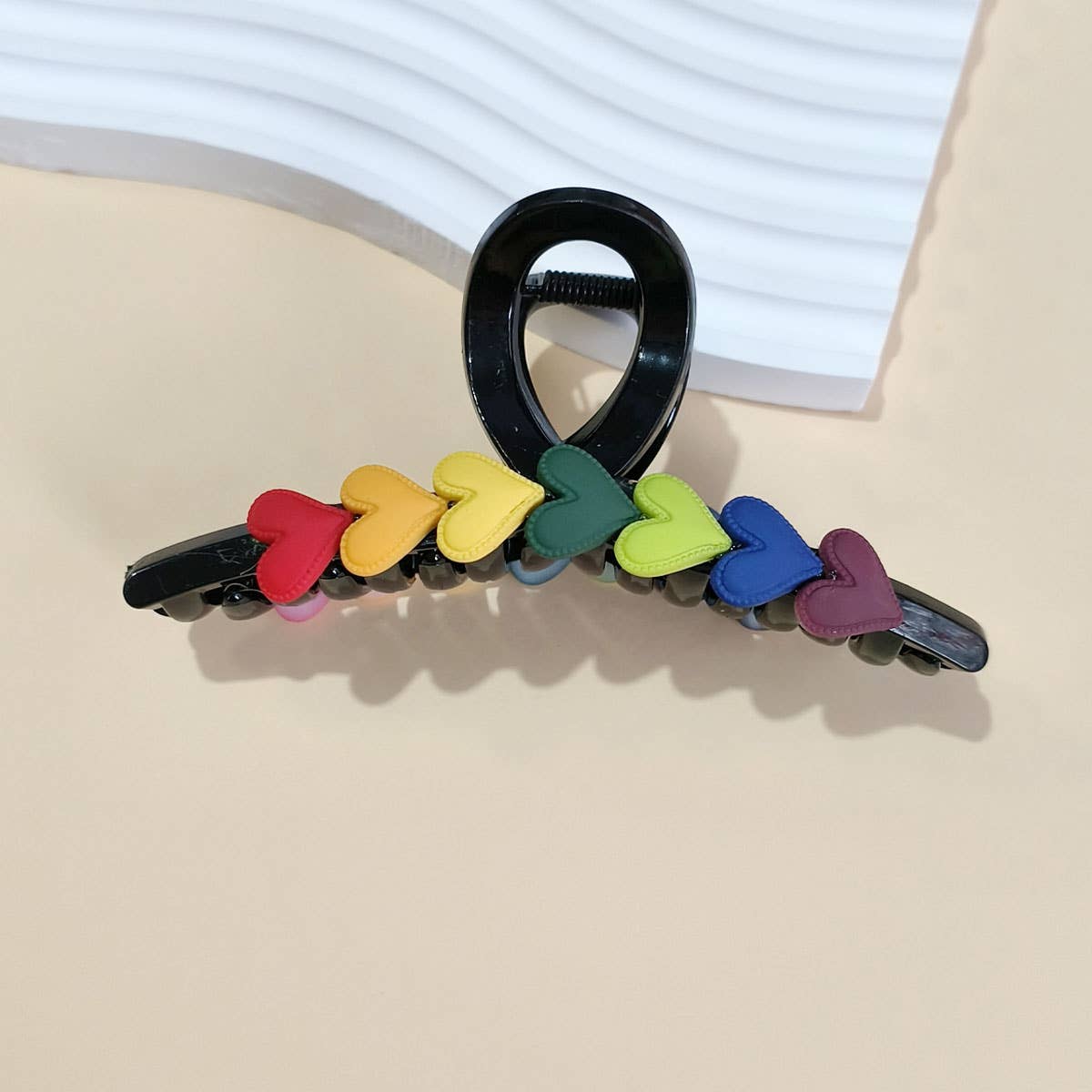 Multicolored Heart Hair Claw Clip Stylish Cute_Cwaha0413