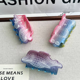 GRADIENT BEAR MERMAID CLAW CLIP HAND PAINTED_CWAHA5895