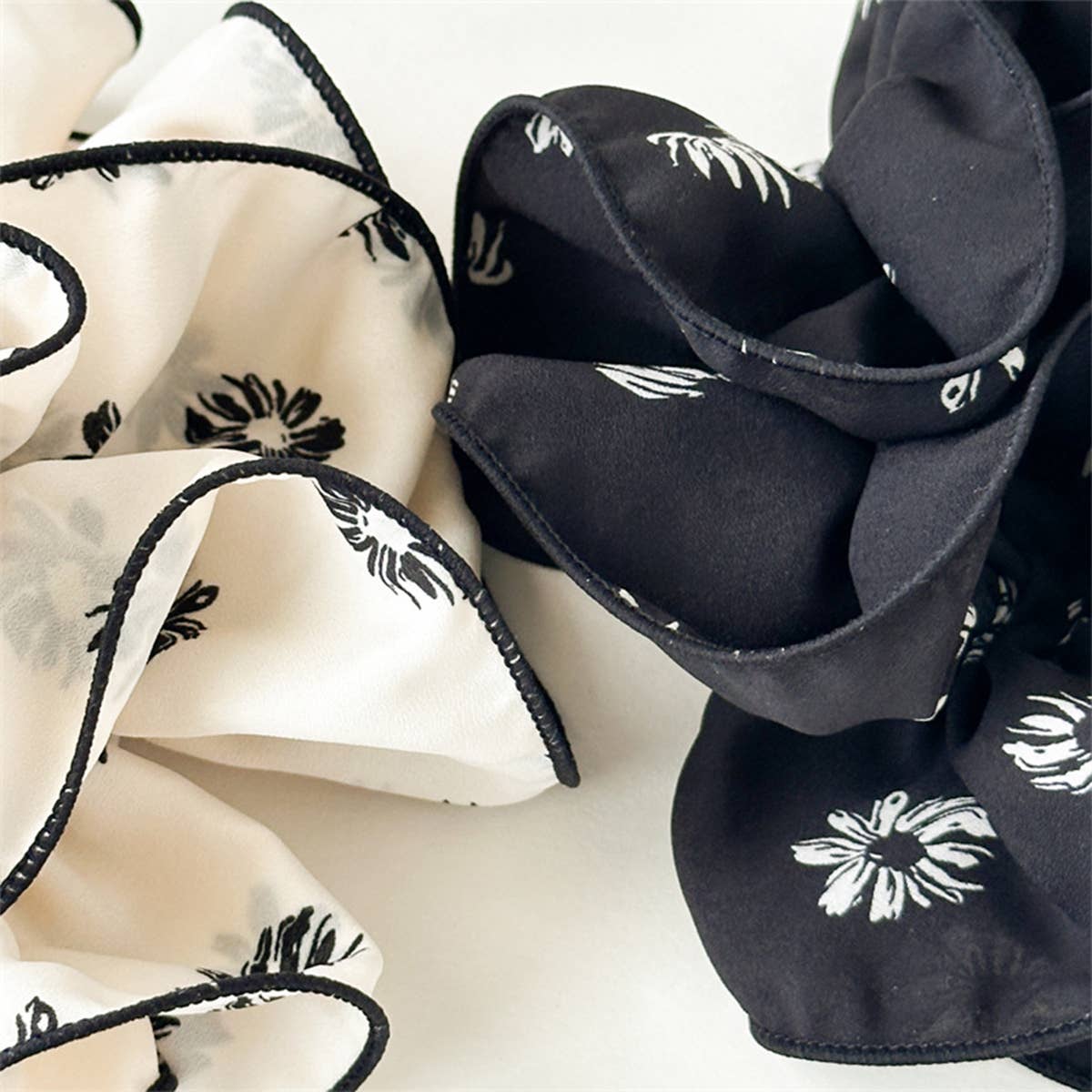 Large Floral Chiffon Scrunchie Ponytail Holder_Cwaha07523