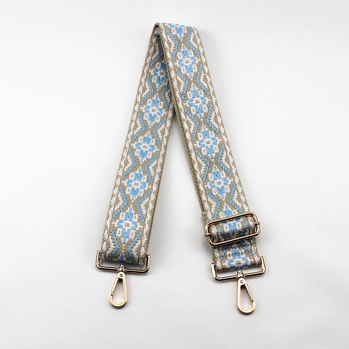 GEOMETRIC EMBROIDERY ADJUSTABLE BAG STRAP_CWMM0366