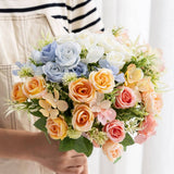 NEW FAUX ELSA ROSE BOUQUET FOR HOME DECOR_CWMM6583