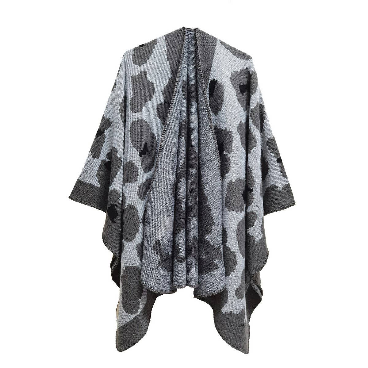 SPOT PATTERN MULTICOLOR WARM SPLIT CLOAK SHAWL_CWASC0297