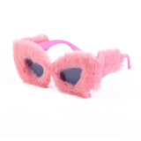 PLUSH WINTER SUNGLASSES FASHION CAT EYE SUNGLASSES_CWASG0571