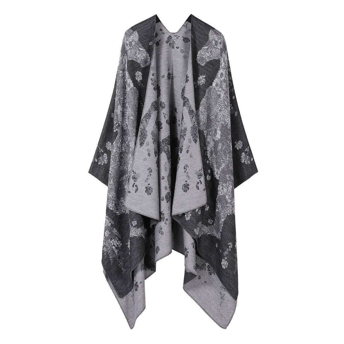 HORSE PATTERN SHAWL VERSATILE JACQUARD SLIT CAPE_CWASC2255