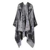 HORSE PATTERN SHAWL VERSATILE JACQUARD SLIT CAPE_CWASC2255
