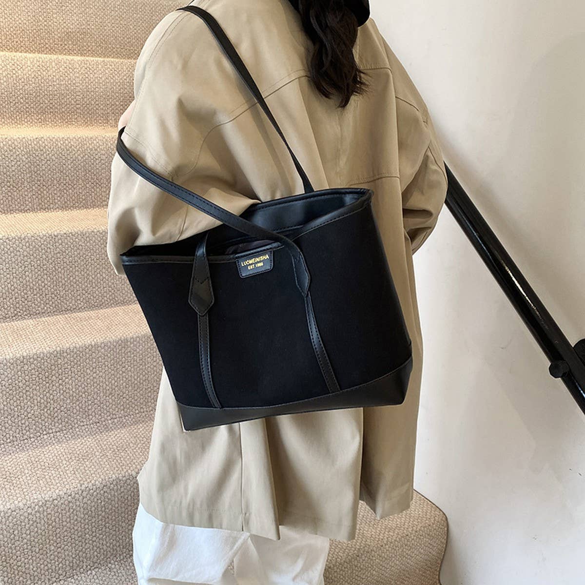 COMMUTING LEISURE STYLISH RETRO TOTE BAG_CWAB3271