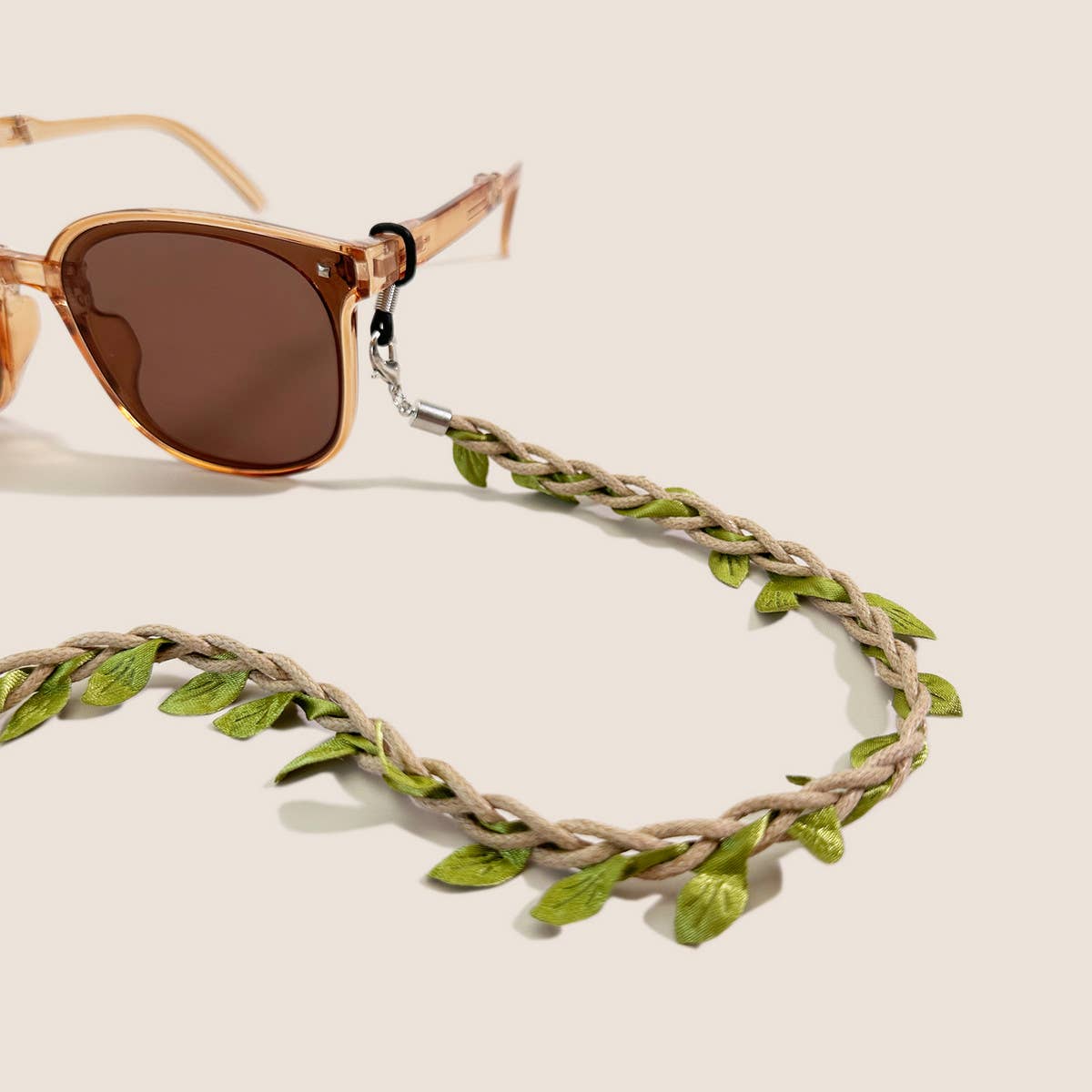 BRAIDED BRANCHES AND LEAVES GLASSES LANYARD_CWMM1159