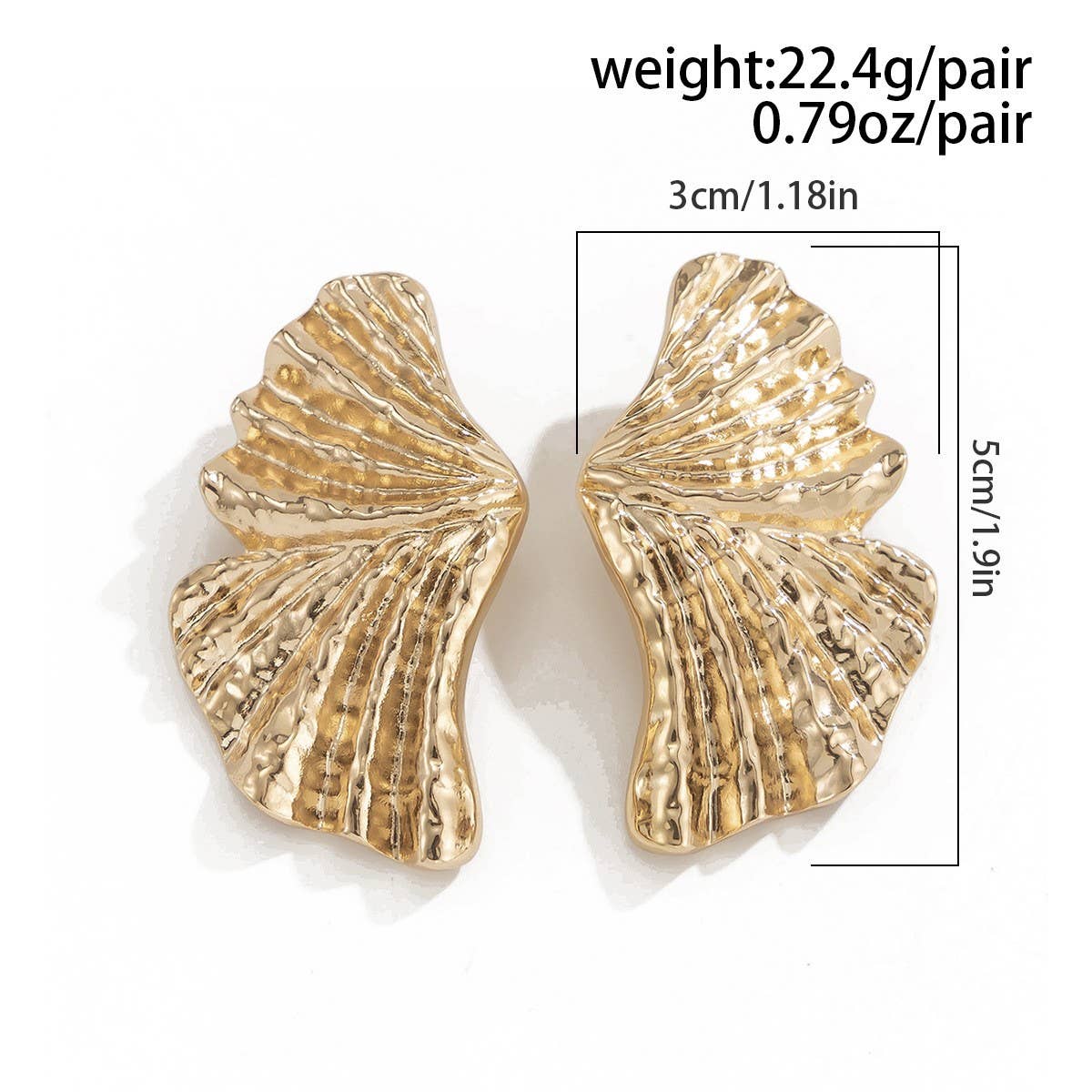 FASHIONABLE PUNK METAL STYLE GOLD EARRINGS_CWAJE1811