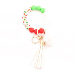 CHRISTMAS SILICONE BEAD BRACELET KEYCHAIN GIFT_CWMM7010