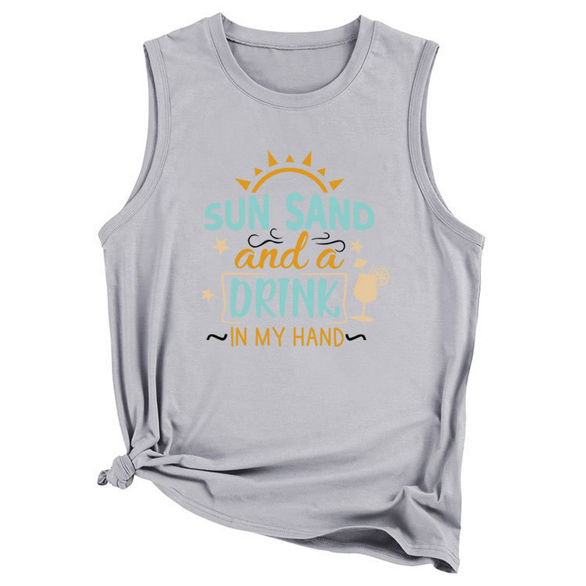 Wome Casual Loose Fit Tank Top, Minimal Style_Cwttsl0418