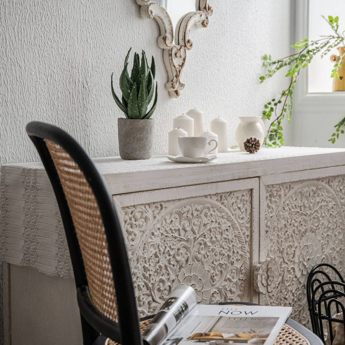 LACE HOLLOW WHITE TABLE DECORATION TABLECLOTH_CWMM1000