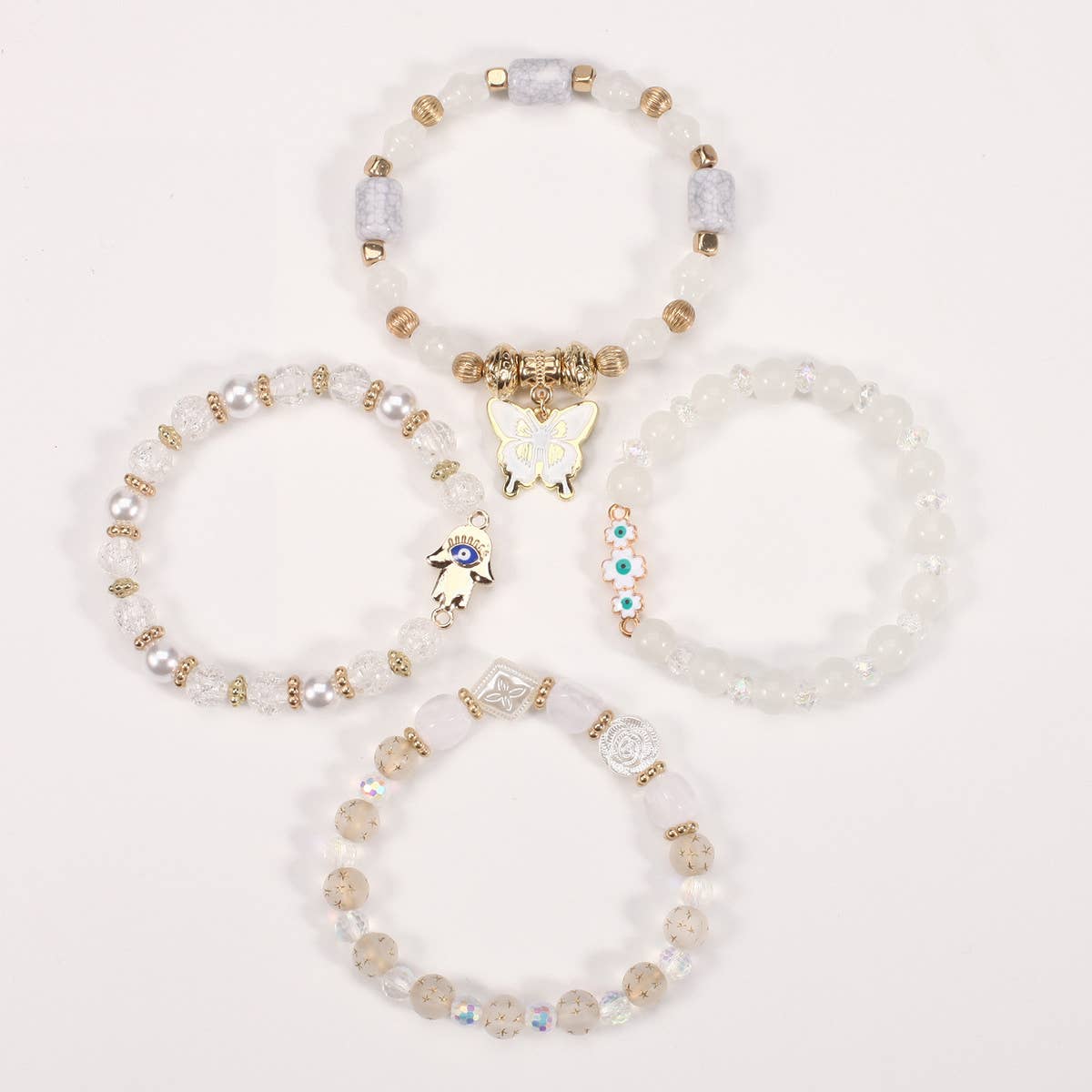 MULTI LAYER BUTTERFLY AND FLOWER BRACELET_CWAJE2230