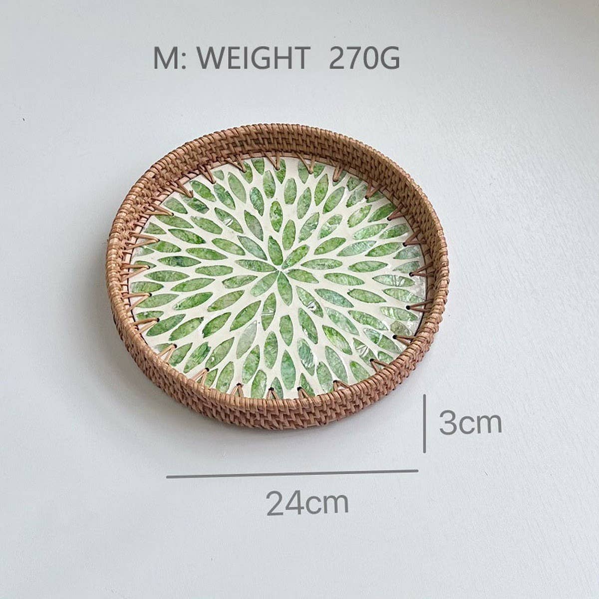 RATTAN COLORFUL SHELL CREATIVE HANDMADE FRUIT PLATE_CWMM4480