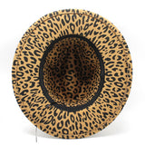 LEOPARD PRINT WOOLEN HAT WITH BELT DECORATION_CWAH2562