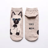 CUTE CAT PATTERN ANKLE SOCKS_CWMS0210