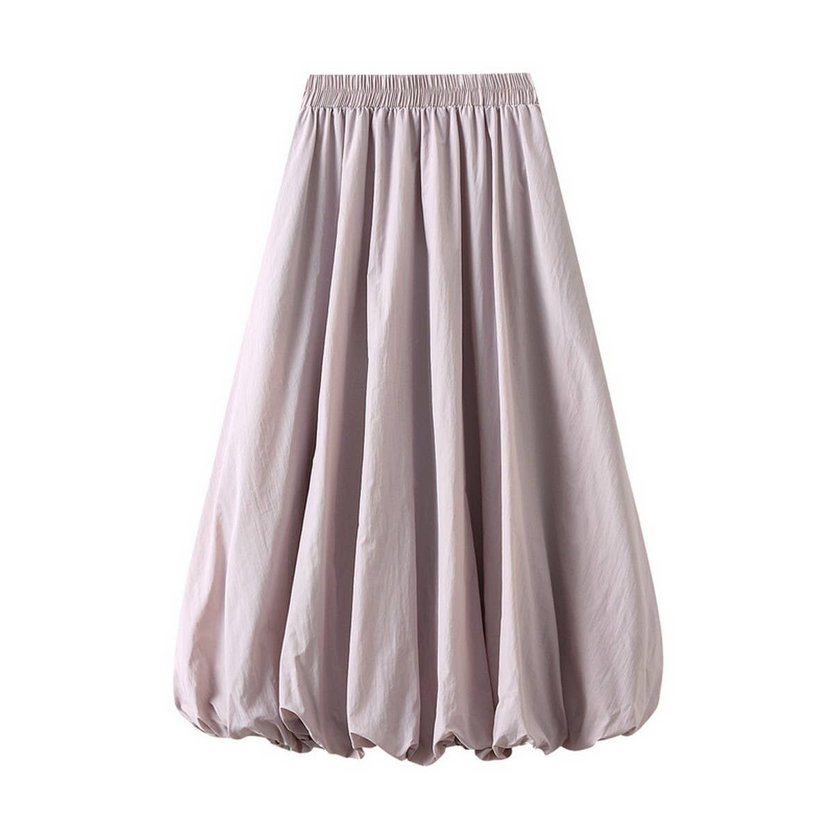 HIGH WAIST SLIM FIT BALLOON MIDI SKIRT_CWBMS0367
