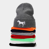 HORSE EMBROIDERY WARM COLD OUTDOOR KNITTED HAT_CWAH2090