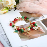 CHRISTMAS JEWELRY PEARL BELL DIAMOND BALL BRACELET_CWMM2610