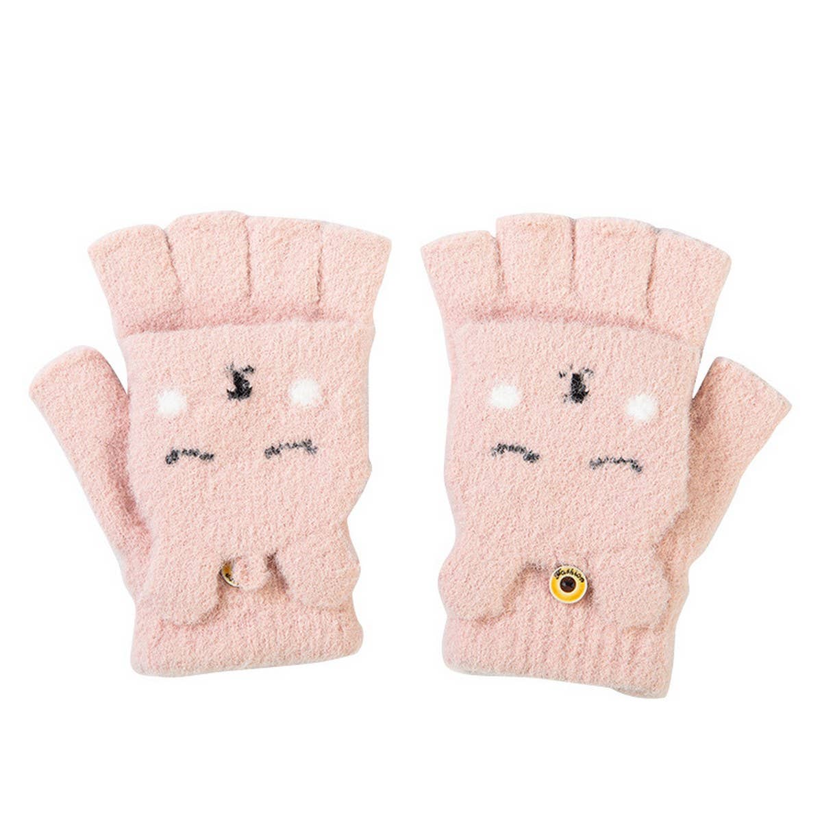 Winter Cute Half-Finger Velvet Warm Gloves_Cwag0241