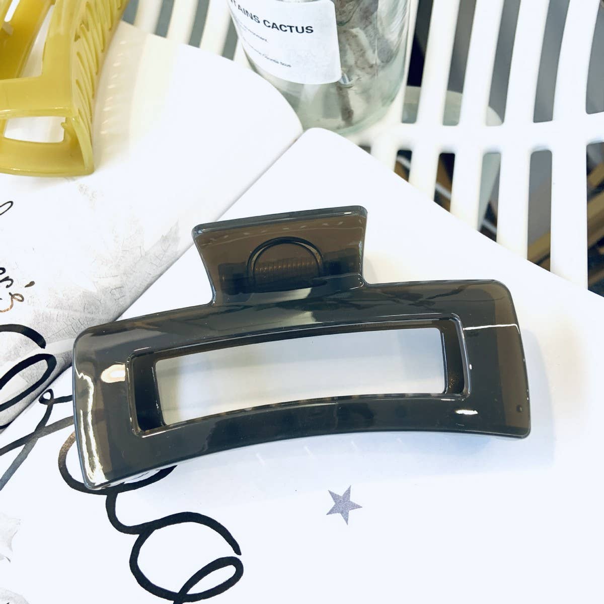 Cwaha1558_4.92"Simple Rectangle Large Hair Claw Clip