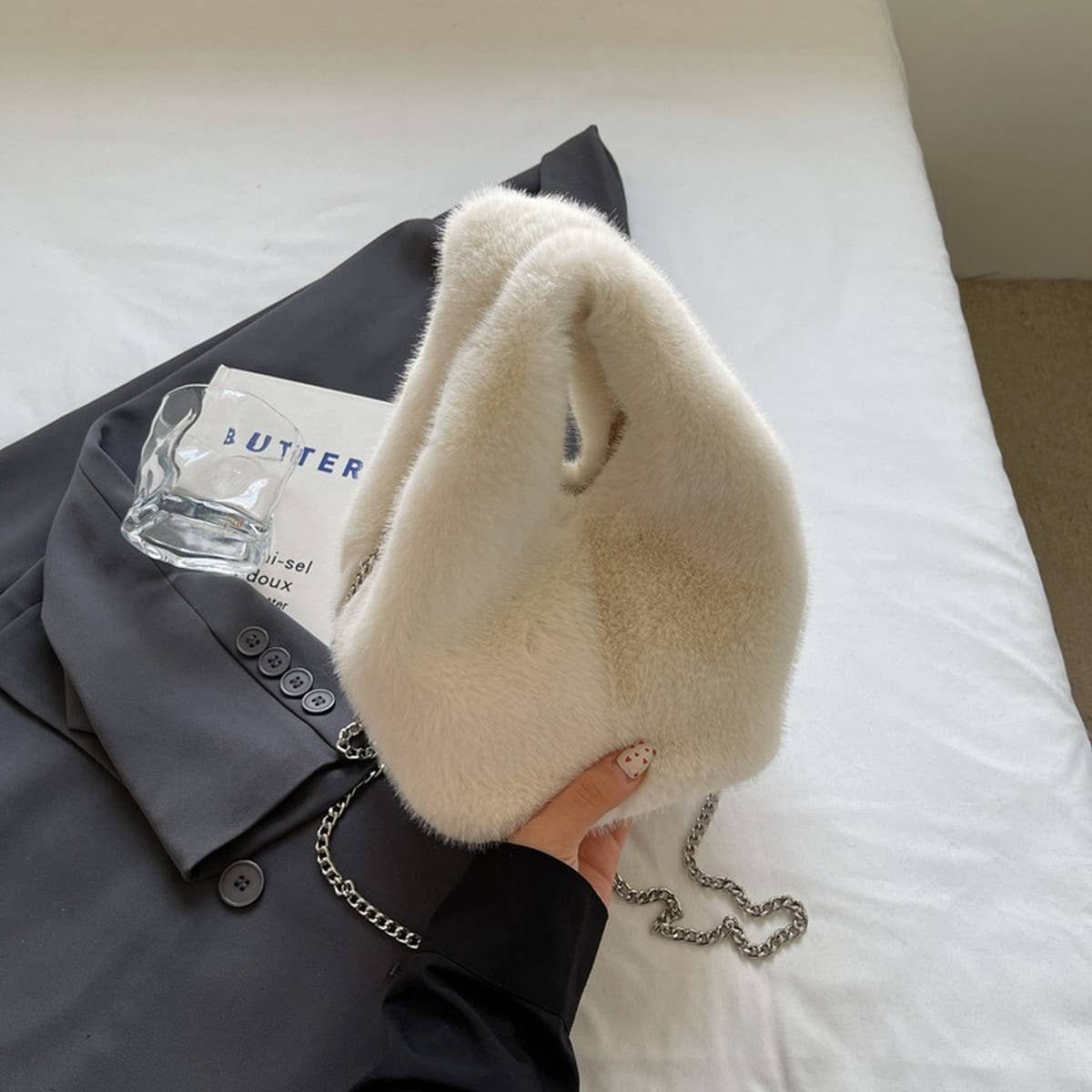 Winter Imitation Rex Rabbit Fur Handbag Plush_Cwab3958