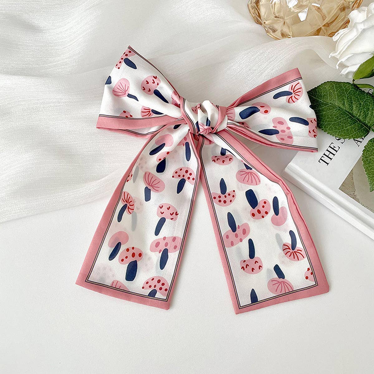 2024 New Style Bow Floral Striped Scarf_Cwasc0711