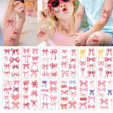 PINK BOW TATTOO STICKERS FOR KIDS TEMPORARY_CWMM8226