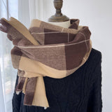 Vintage Plaid Scarf Long Faux Cashmere Wrap_Cwasc1475