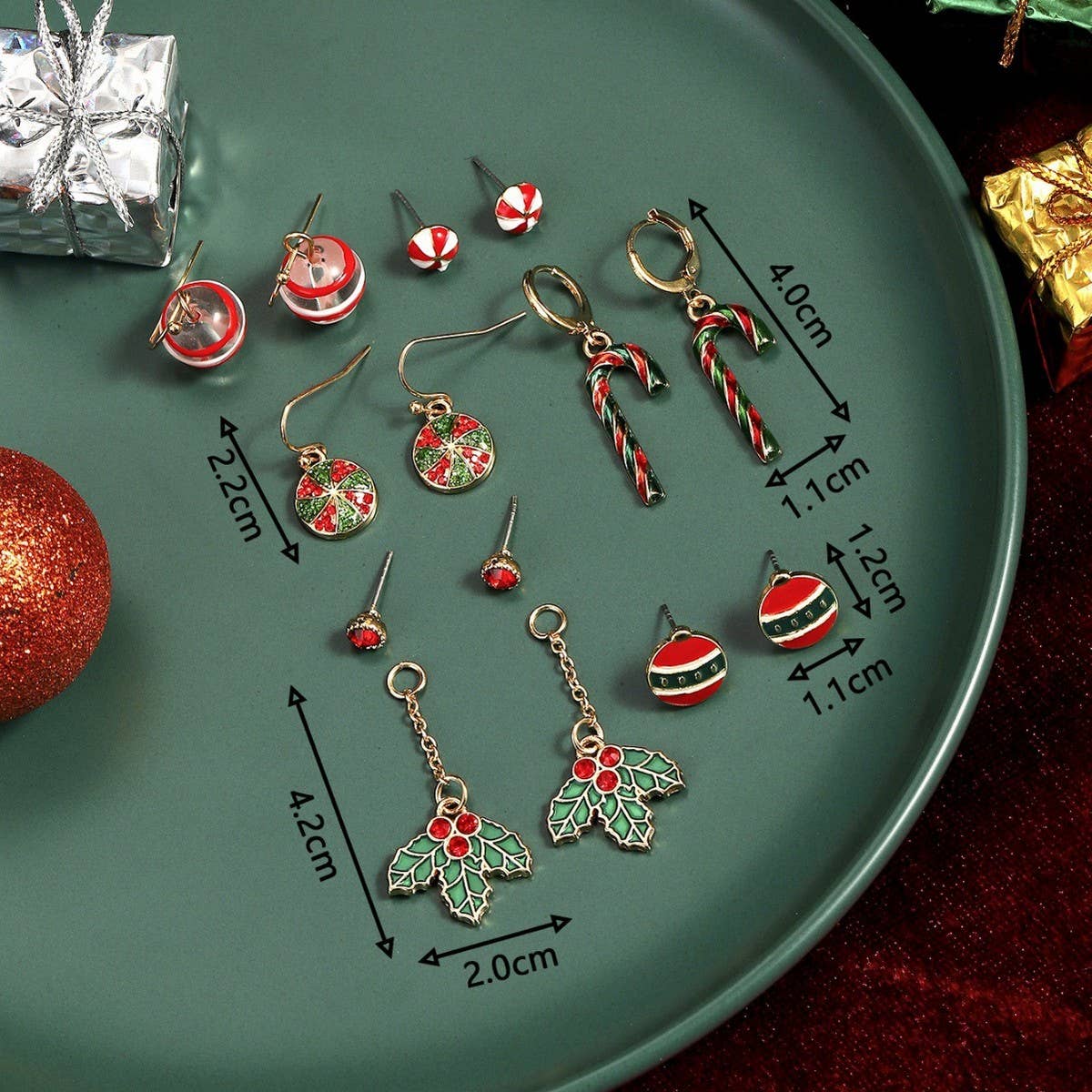 NEW FASHION CHRISTMAS ALLOY EARRINGS AND STUDS SET_CWMM2632