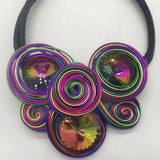 COLORFUL CRYSTAL METAL BRAIDED HANDMADE NECKLACE_CWMM4867