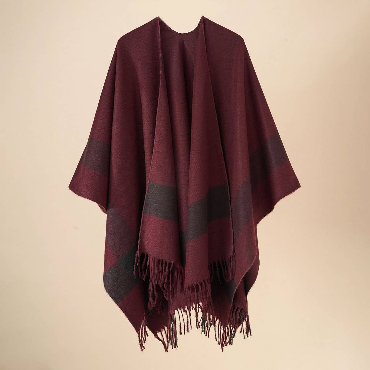 FASHIONABLE WARM STRIPED COLOR MATCHING SHAWL_CWMM2087